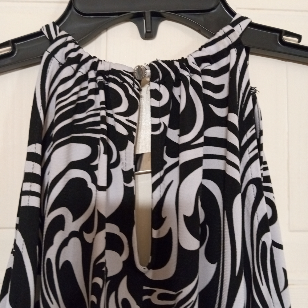 MICHAEL Michael Kors Black and White Patterned Halter Top - Picture 6 of 8